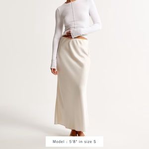 Abercrombie Satin Column Maxi Skirt